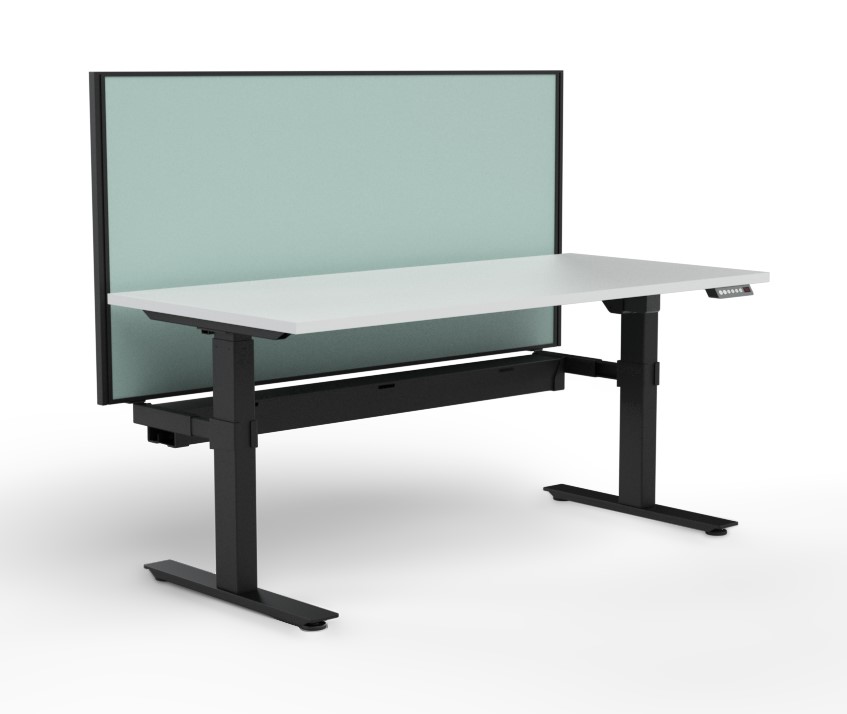 Agile Height Adjustable workstation Cable Tray - with Studio 50 Screen